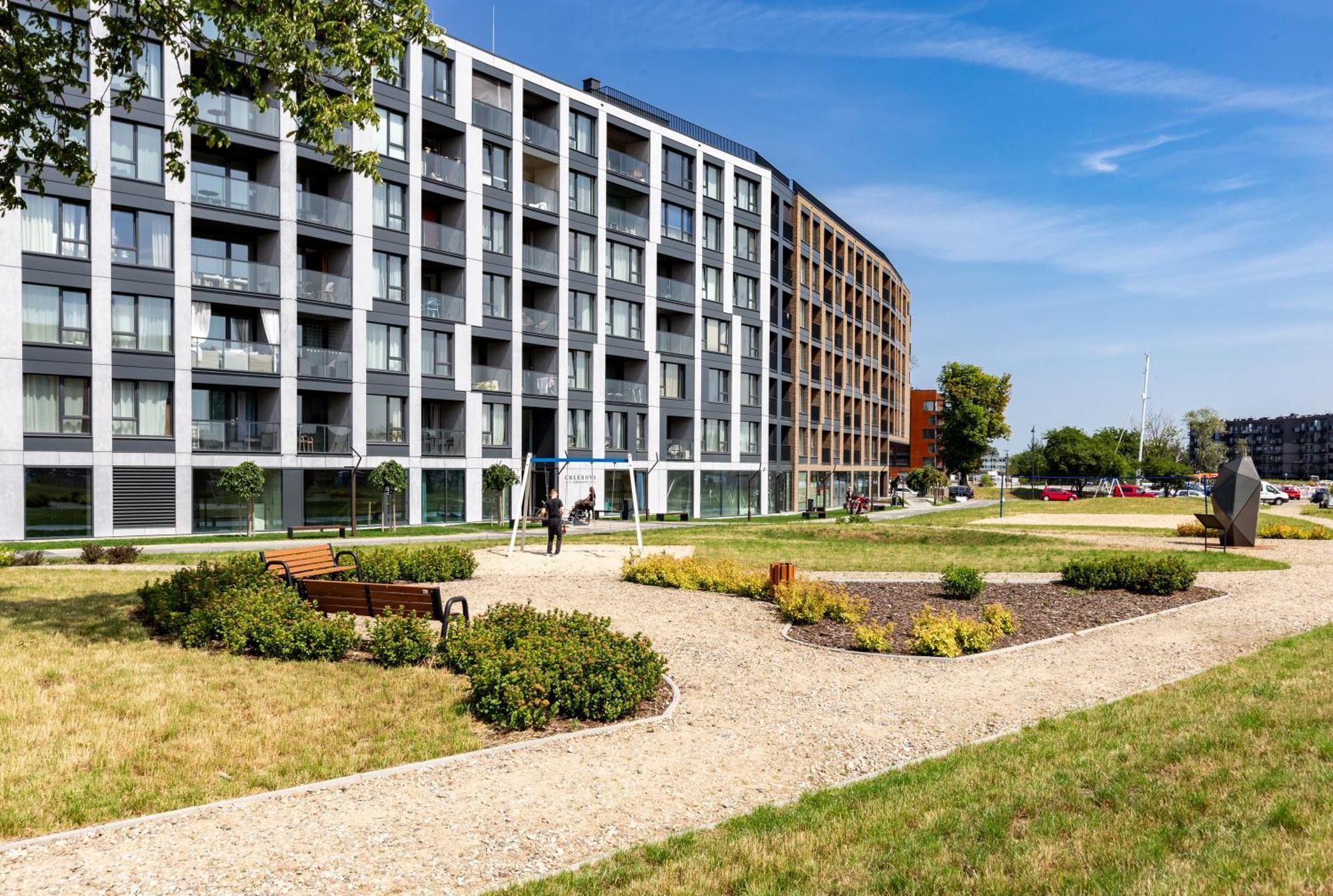 Chlebova - Riverside View Terrace, Free Parking, Gym & Kidsplay By Downtown Apartments Gdańsk Exteriör bild